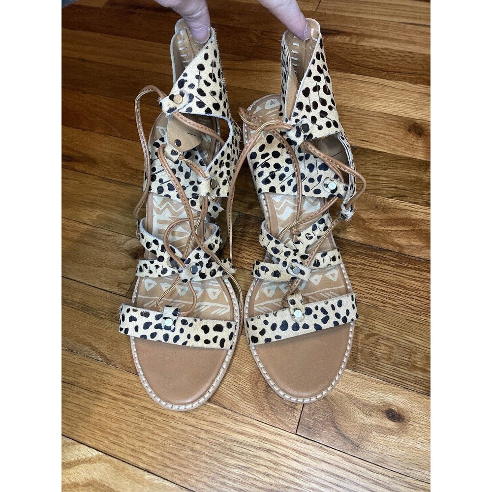 Dolce Vita Animal Print Calf Hair Heeled Sandals Size 7 Shoes Strappy